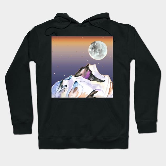 moon rising under golden sky Hoodie by LisaCasineau